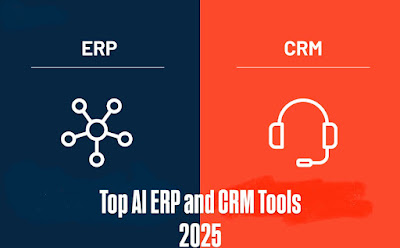 Top AI ERP and CRM tools 2025 dashboard showing predictive analytics, automation, and customer intelligence integration with business data for optimized performance and real-time decision-making.